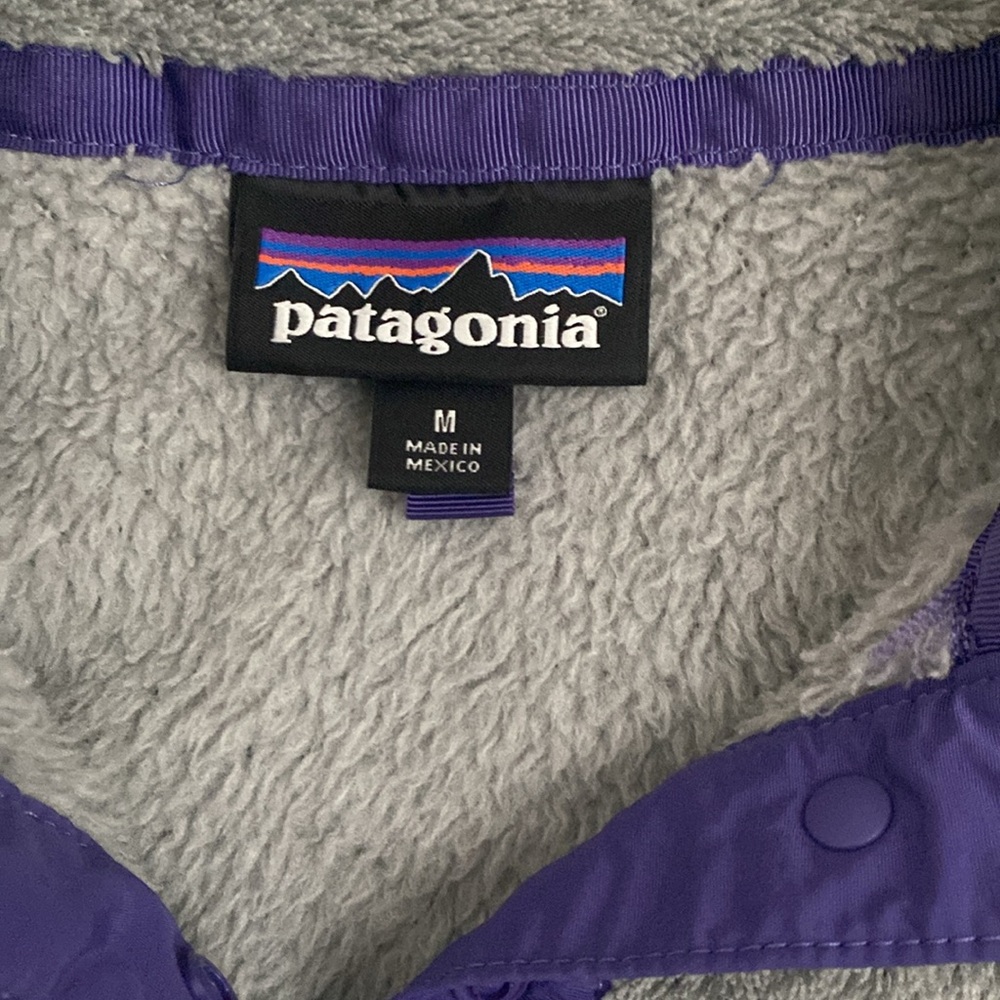 Patagonia Women's Fleece Pullover purple hiking sweater outdoor Snap T Style - Picture 8 of 10